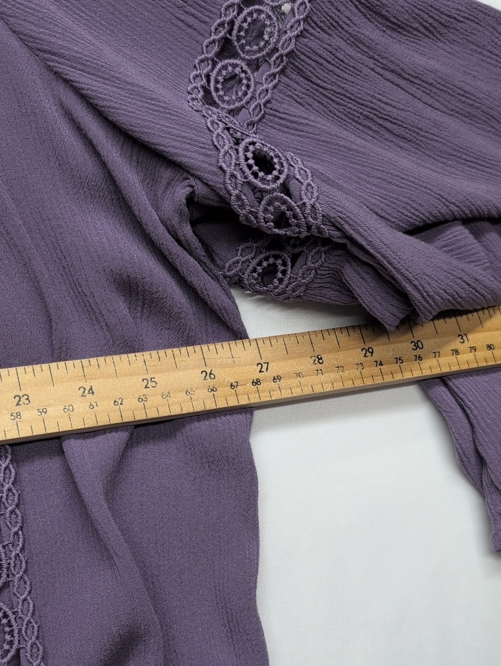 Love & Legend Lavender Crochet-Trim Peasant Blouse - Picture 4 of 6